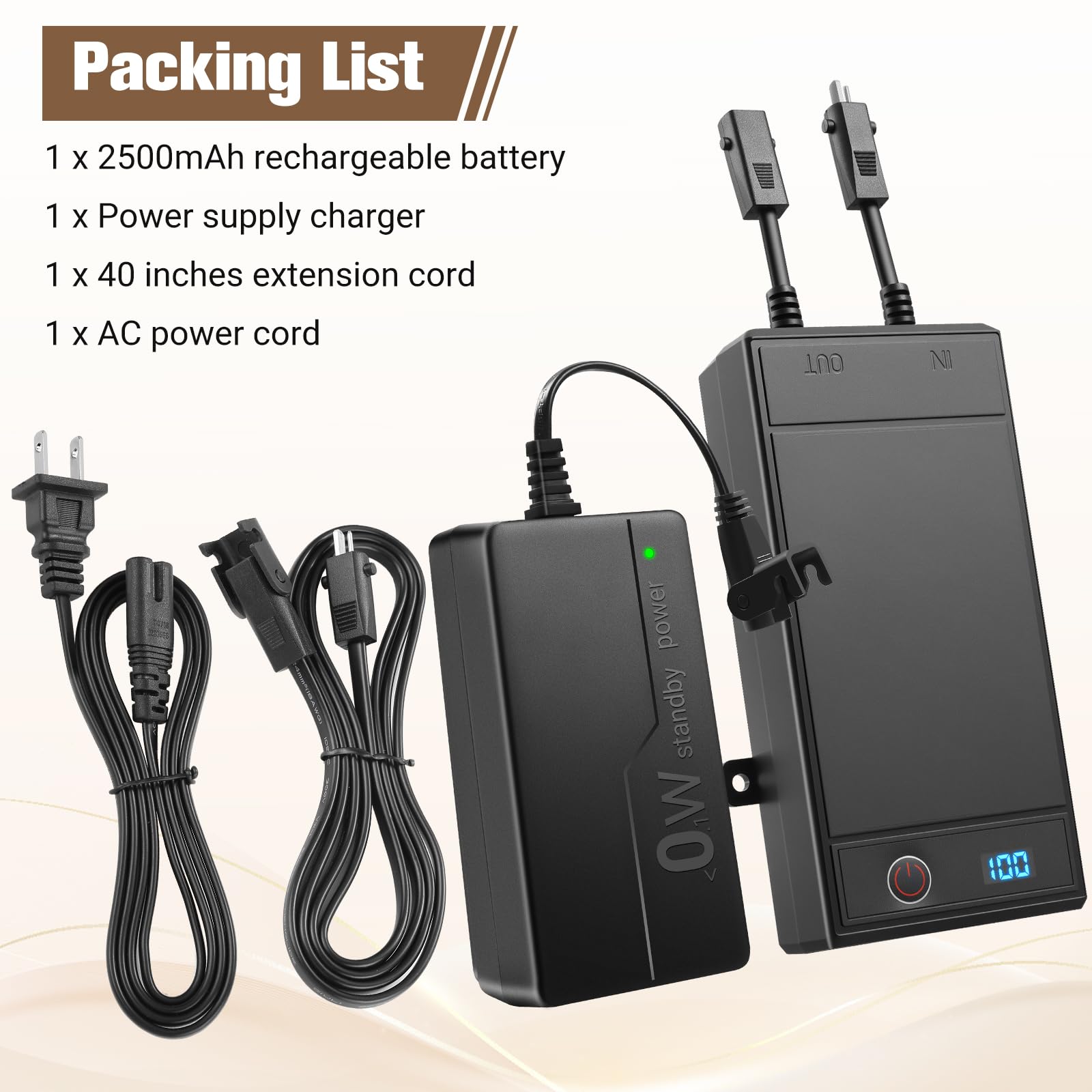 Batería reclinable de 2500 mAh para muebles reclinables, batería recargable inalámbrica universal de 2 pines con cargador para reclinables eléctricos, sofás, sillas elevadoras, sofás