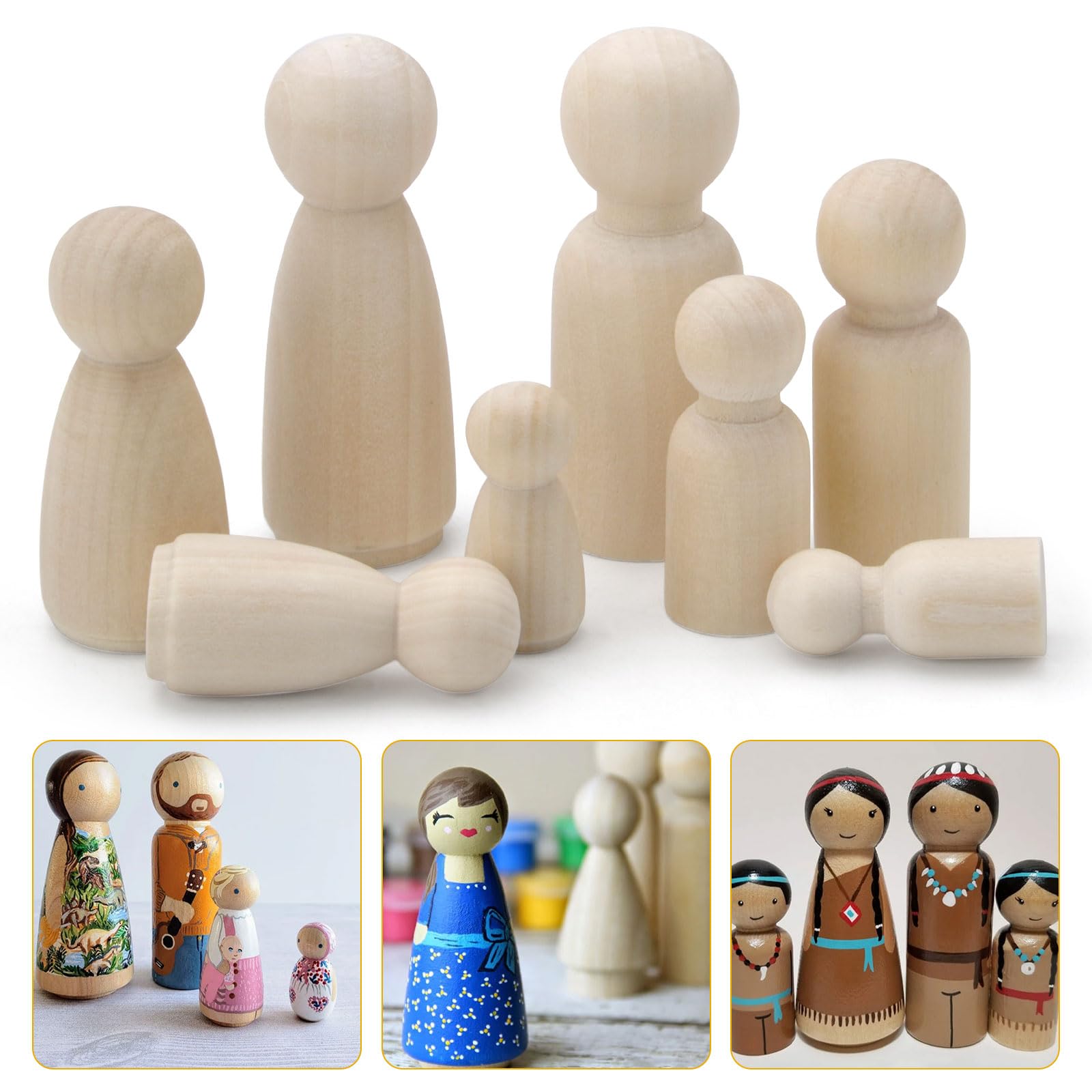 50pcs Mini IN Legno Artigianato Pioli 35mm Da Parete Foto Clip - Foto 8