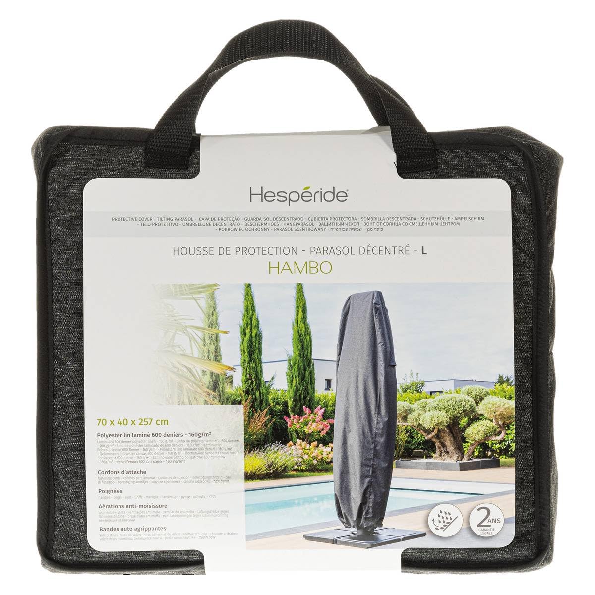 Hespéride - Copertura protettiva hambo per ombrellone decentrato l 257x70x40cm in poliestere