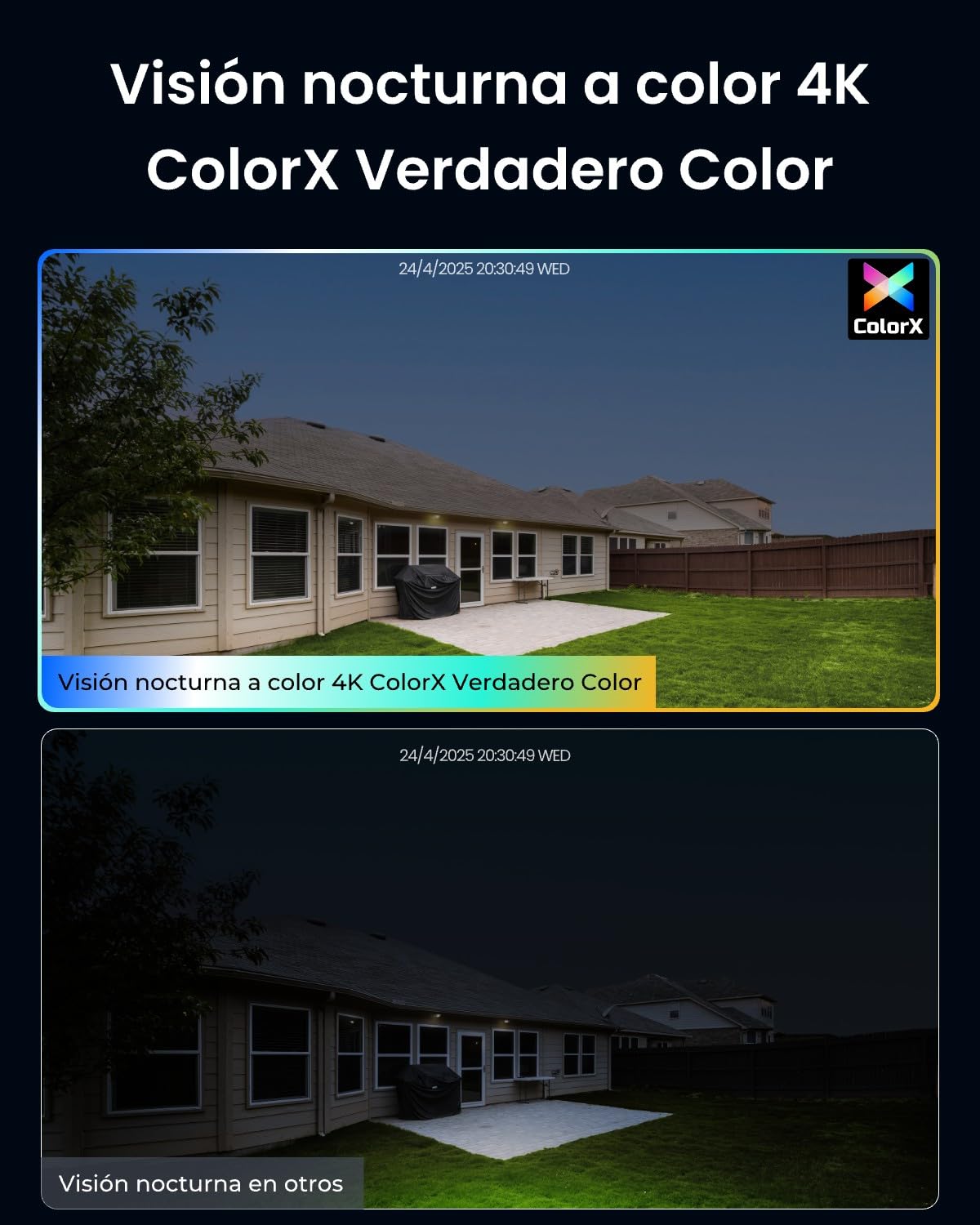 Reolink cámara PoE 4K UHD, Auténtica Visión Nocturna en ColorX, HDR, CX820 | Apertura F1.0, Sensor de Imagen 1/1.8'', Detección de Persona/Vehículo/Animal, Alarma con Foco y Sirena y diálogo de 2 vías