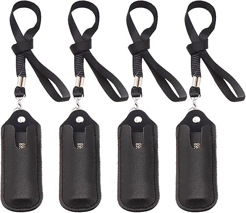 Bolsa de PU con funda de cordón largo (negro, 4 piezas)