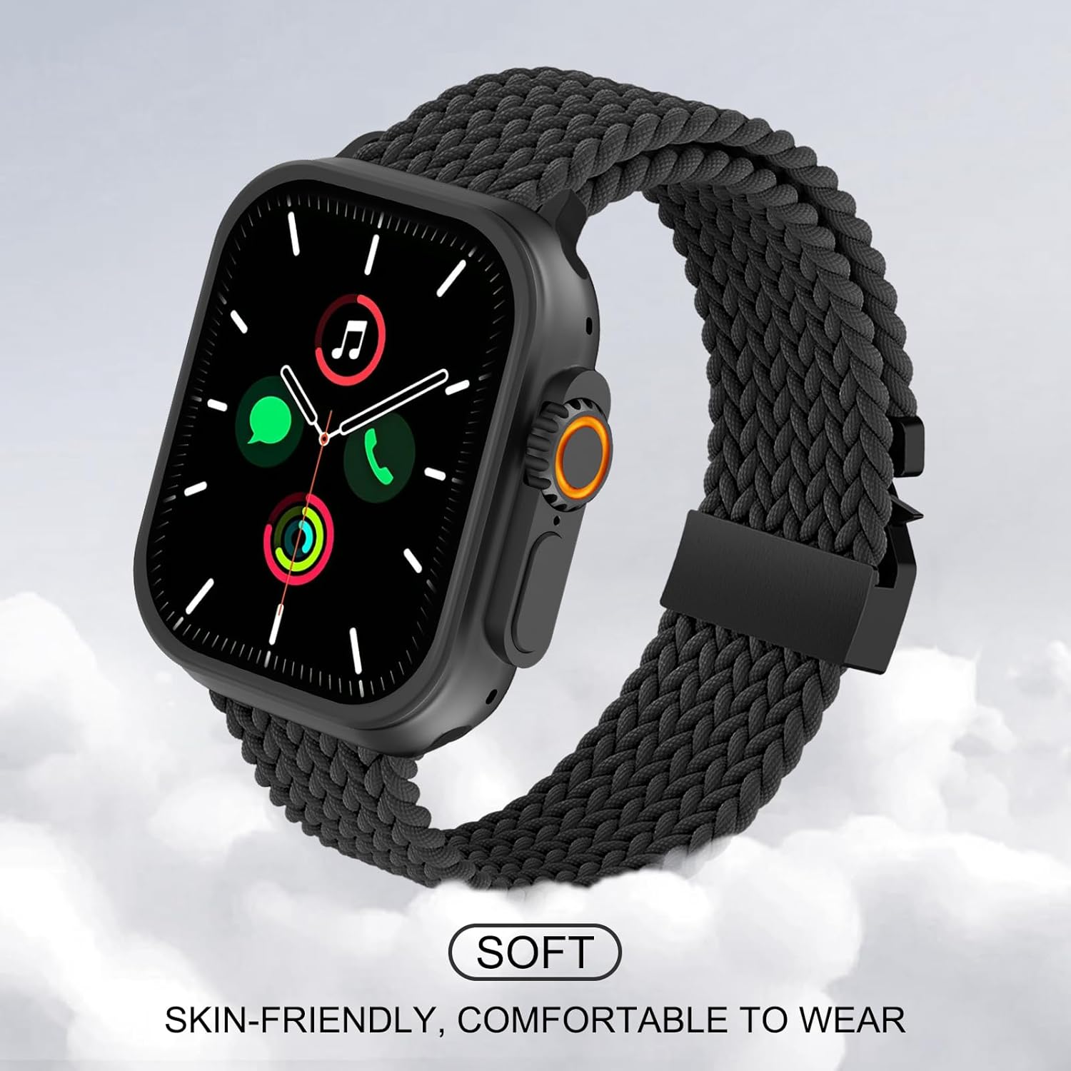 Braided Solo Loop Elastic Nylon Sports Band Compatible with Apple Watch Bands 38mm 40mm 41mm 42mm 44mm 45mm 46mm 49mm,Parachute Buckle Strap for iWatch Series Ultra 2 Ultra 10 9 8 7 6 5 4 3 2 1 se - Image 7