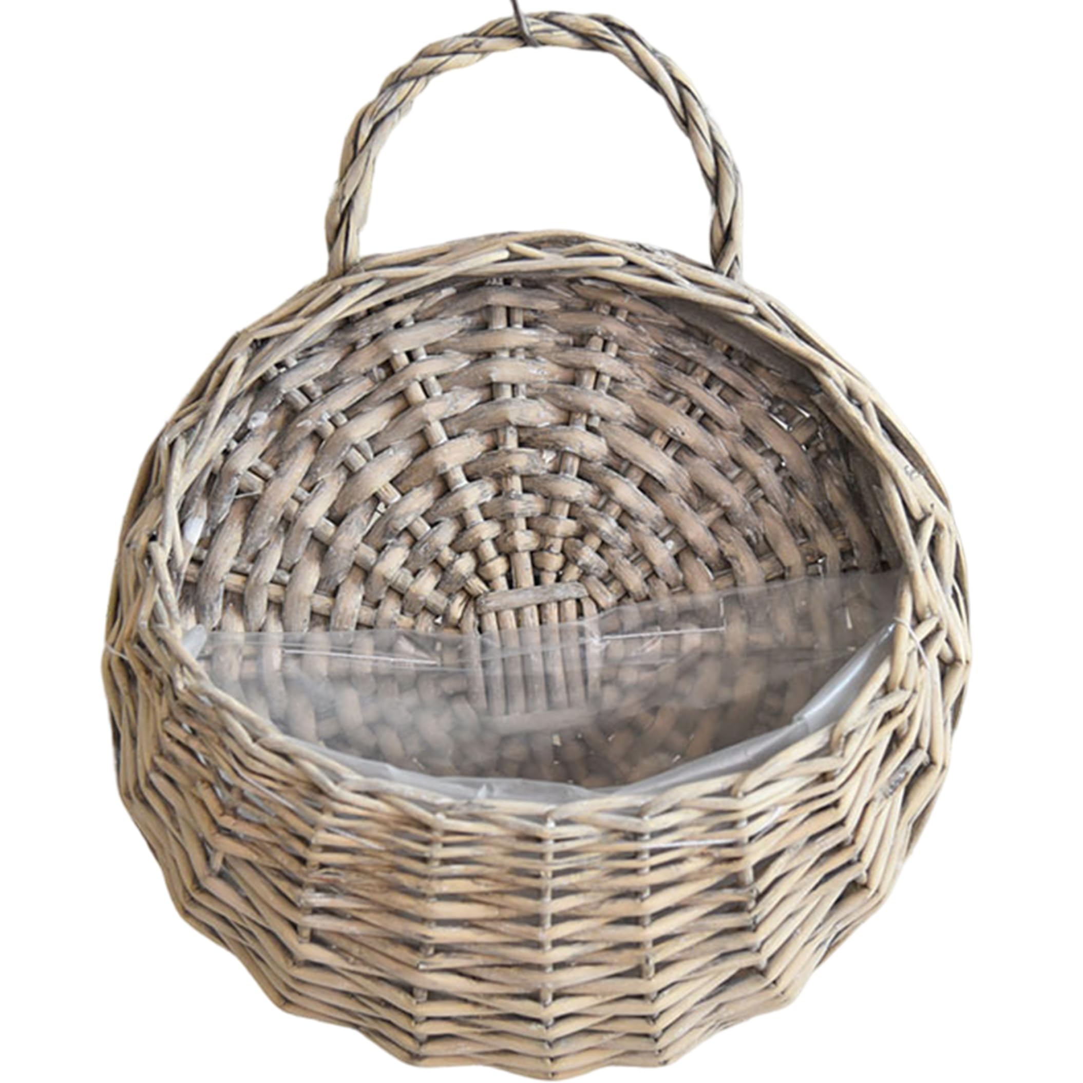Syglawnd Wall Hanging Baskets, Wicker Wall Hanging Basket, Vintage Handwoven Rattan Planter For Vertical Plant Display (medium), Baskets