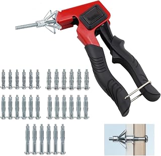 Montagezang für Hohlraumdübel Set, Hohlraumdübel Set, Zange Set mit 30Pcs M4, M5, M6 Hohlraum Metalldübel mit Schrauben, mit Hohlwänden, Gipskarton, Wohndekorationen