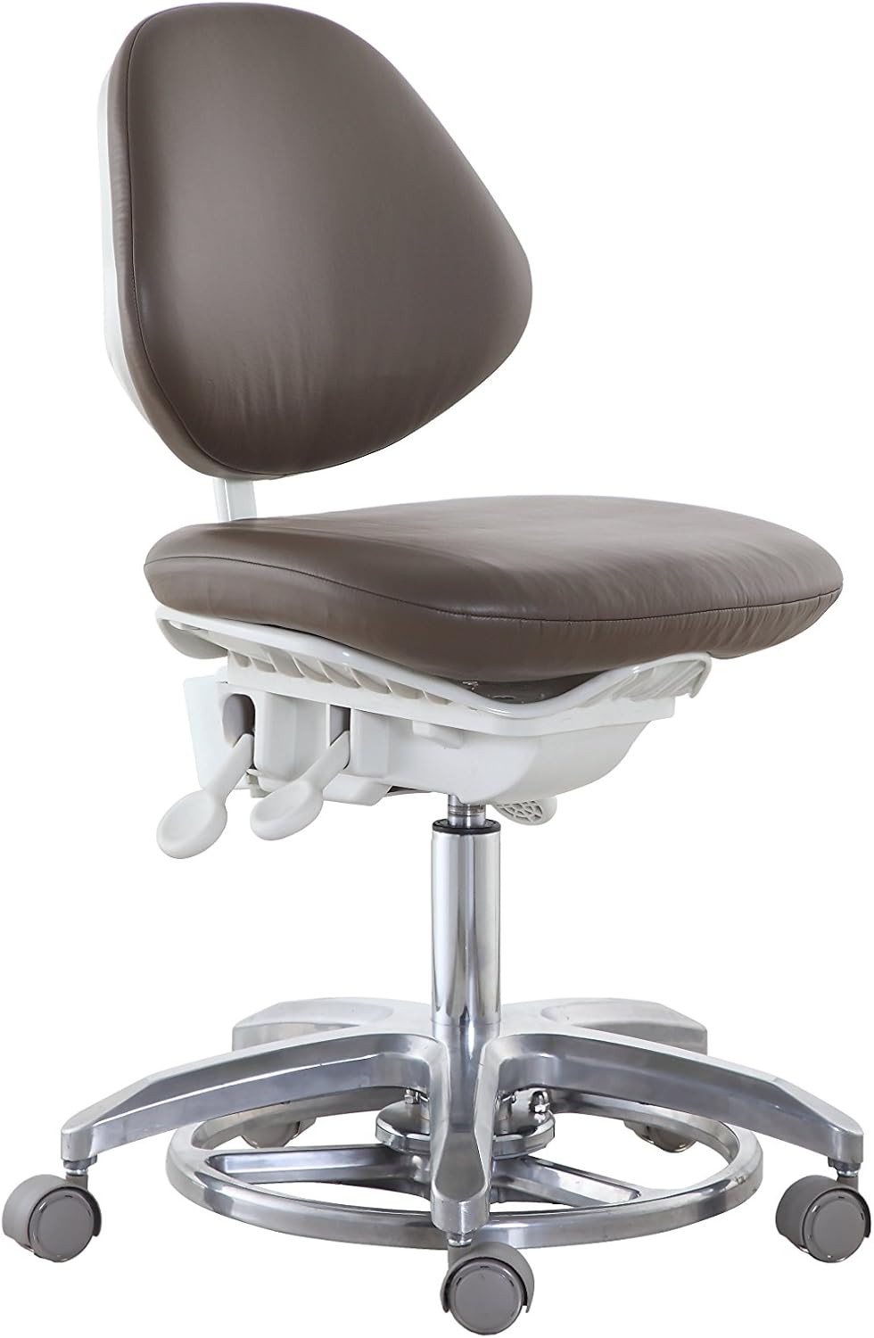 BONEW Medical Dynamic Stool Foot Controlled Chair with Backrest PU Leather DS-FC