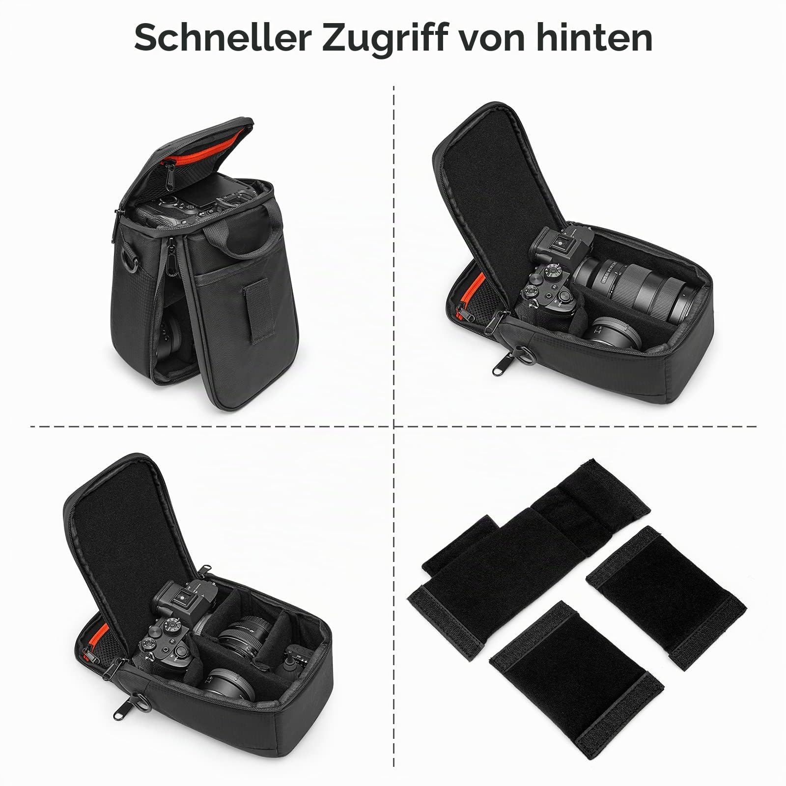 S-Zone Kameratasche Wasserdicht Stoßfest Objektivtasche Gepolstert DSLR SLR Kameraschutz