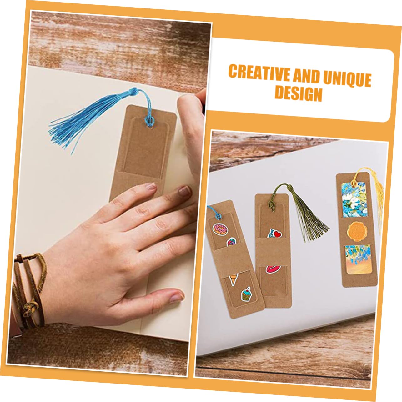 HOMSFOU 120 Set Segnalibri Per Etichette Segnalibri Vuoti Convenienti Per Pagine Libri Kit Con Nappa Kit Per