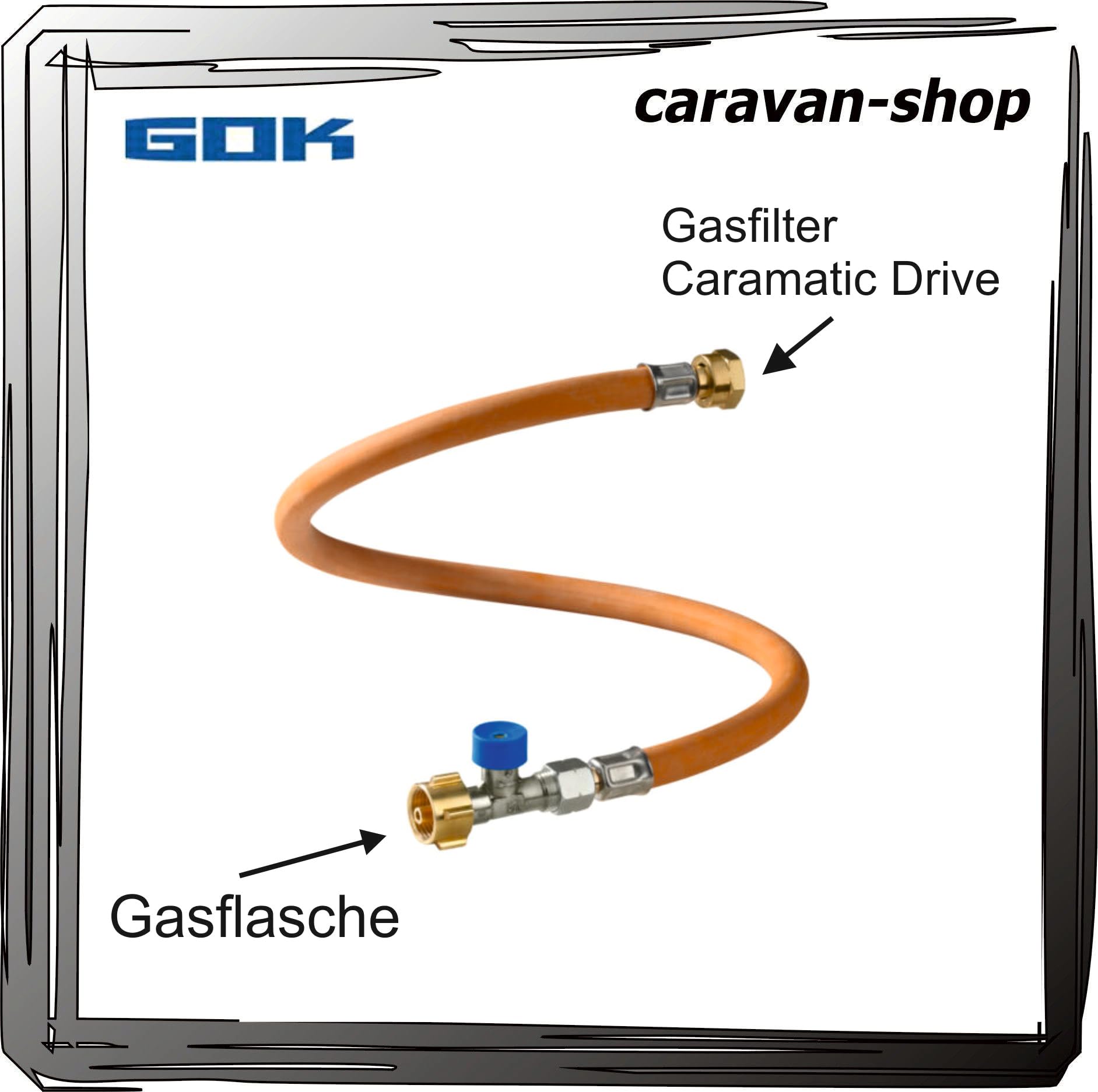 Generisch Zweiflachenanlage Drive 30mbar horizontal + Schlauch Caravan Crash-Sensor Gas Drive Two Set Hochdruckschlauch