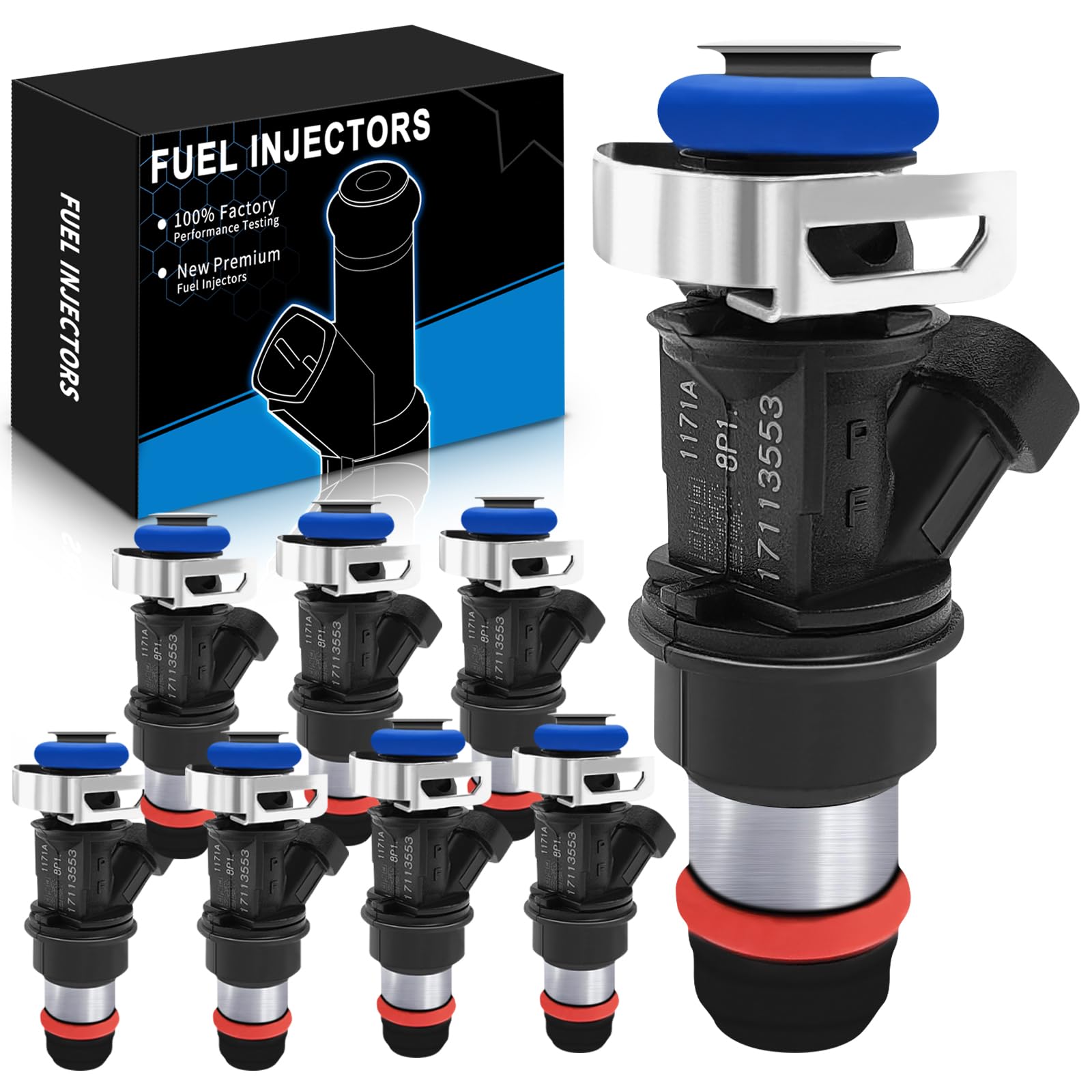 SZKAIDAG Fuel Injectors 17113553 Fits 2001-2007 For:-Chevy Silverado 1500 2500 3500 Tahoe For:-GMC Sierra Yukon For:-Cadillac Escalade For:-Buick Rainer 4.8L 5.3L 6.0L FJ315, 17113698 (8 Pcs)
