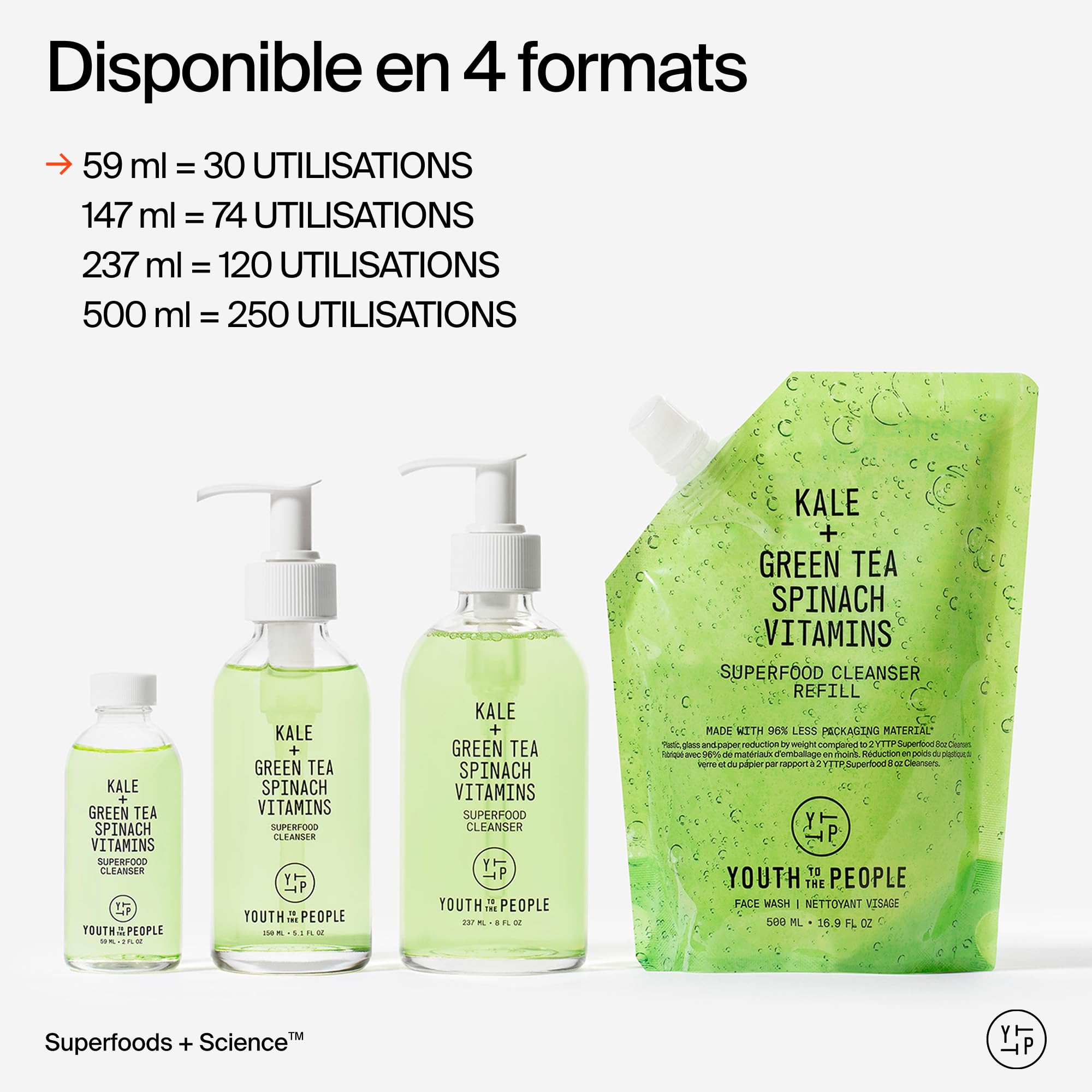 Youth To The People Superfood Cleanser, Nettoyant Visage, Enrichi en Chou Kale, Thé Vert & Épinards, pH Équilibré, Pour Tous les Types de Peau, Démaquillant Doux pour Peaux Sensibles, 150 ml