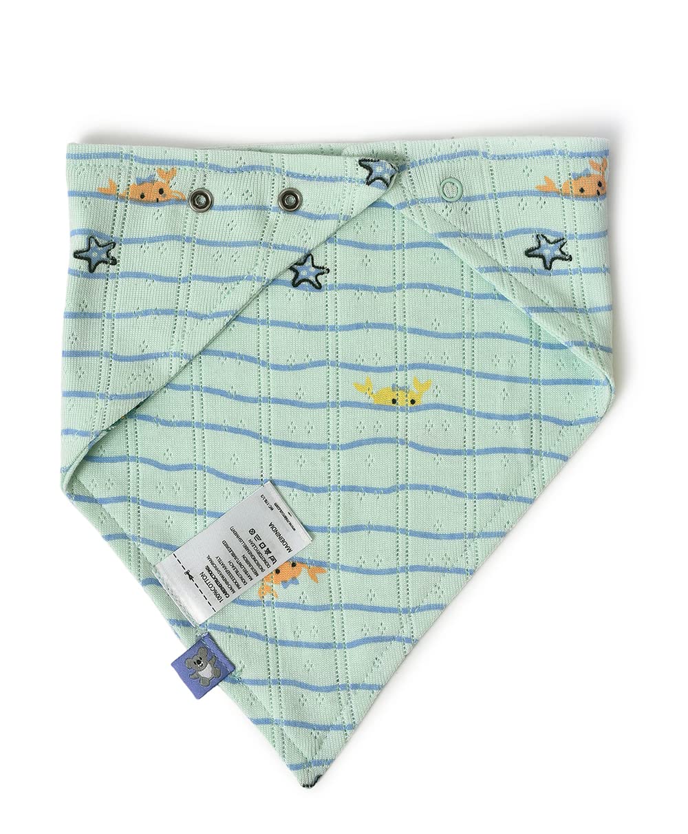 Mi Arcus Cotton Printed Triangle Feeding Bib for for Baby/Girl/Boy/Kids/Newborn/Pack of 2 for 0-3 Months 3