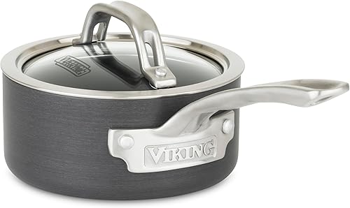 Miniatura 7 de Viking Sartén antiadherente con tapa de vidrio, cacerola antiadherente anodizada dura de 3 cuartos de galón, apta para lavavajillas y horno, lista