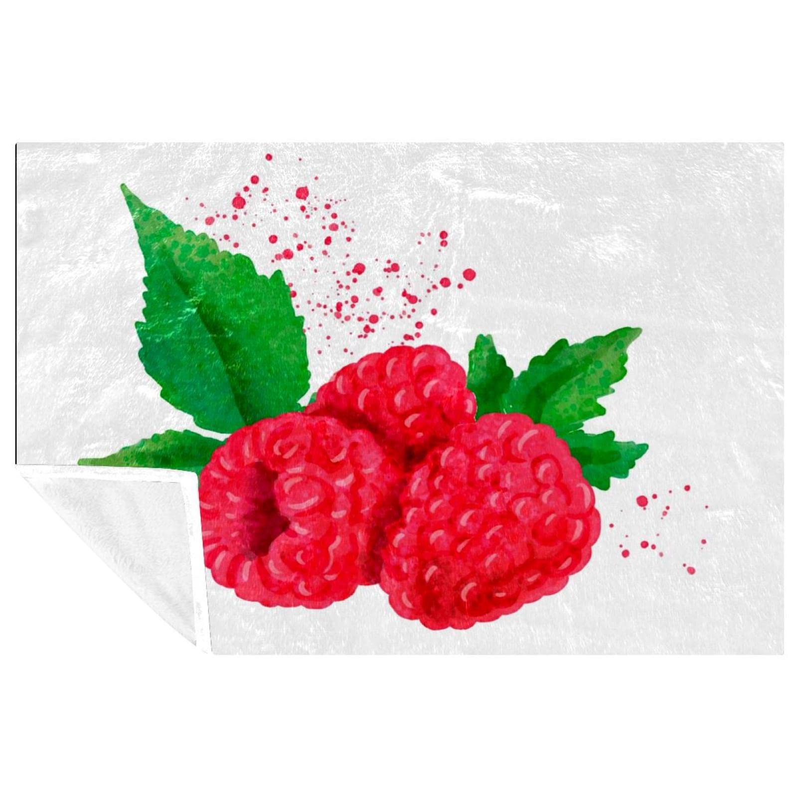 Couverture douce framboises 150x100 cm pour vos pique-niques en famille