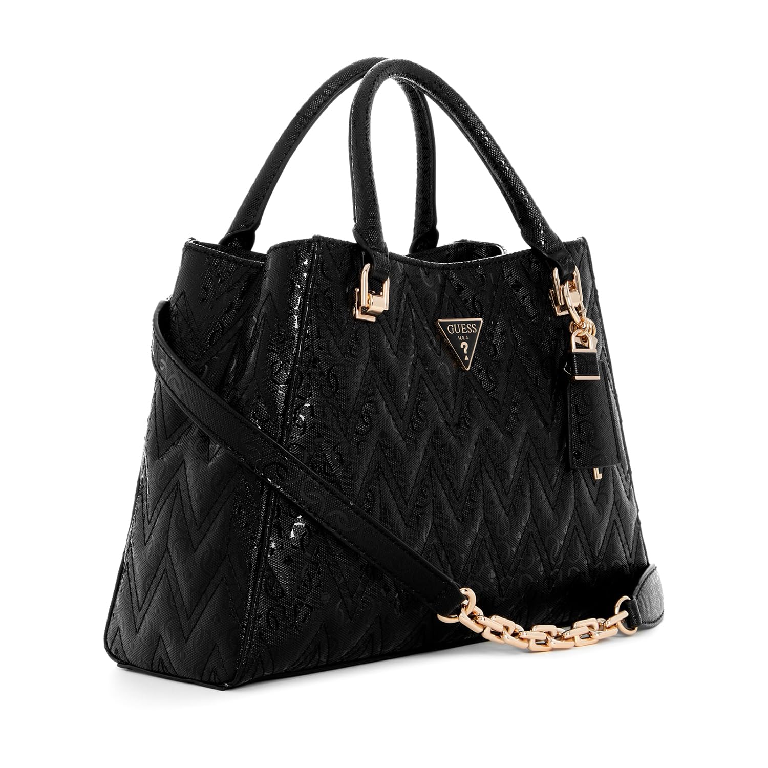 GUESS Adelard Girlfriend Damen-Handtasche, Schwarz, Schwarz, One Size, Adelard Girlfriend Satchel