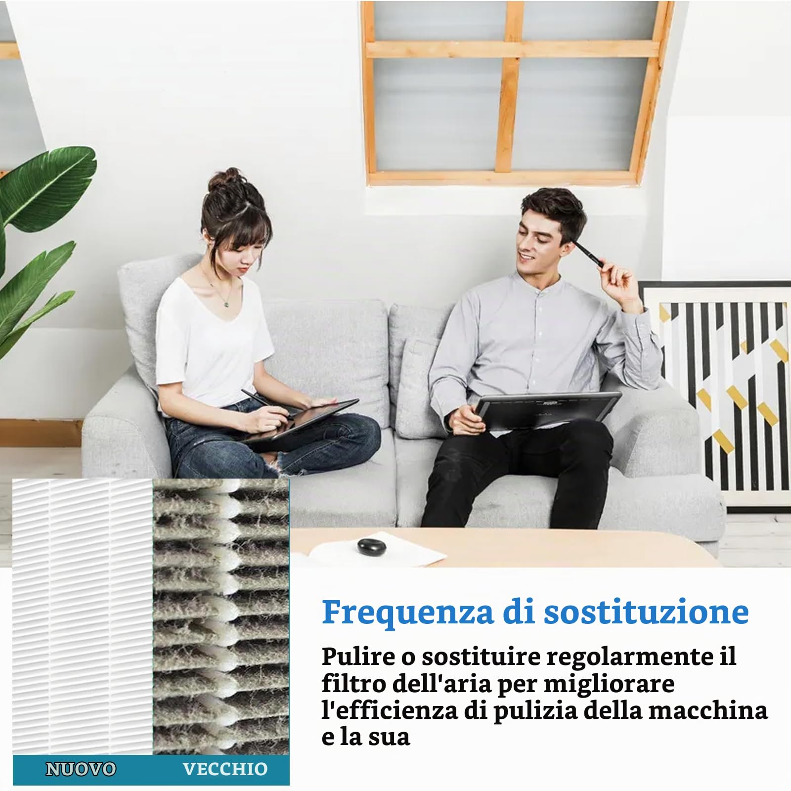 4 Pro Filtro di ricambio per Xiaomi Smart Air Purifier 4 Pro, ricambio 3 in 1 H13 HEPA e filtro dell'aria a carbone attivo ad alta efficienza – grigio