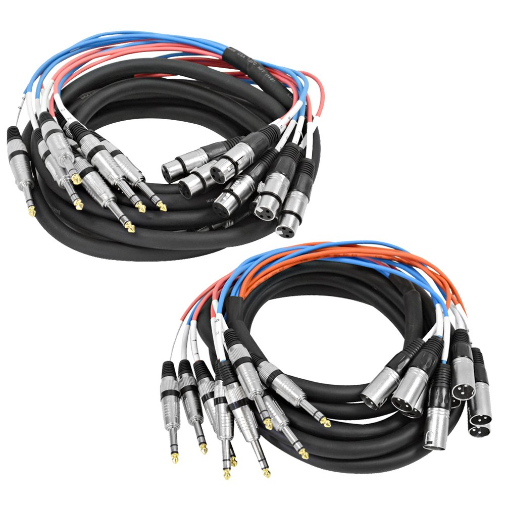 Seismic Audio - SAXT-16x15_MF - 16 Channel 15 Foot 1/4 Inch TRS to XLR Male and XLR Female Snake Cable Bundle