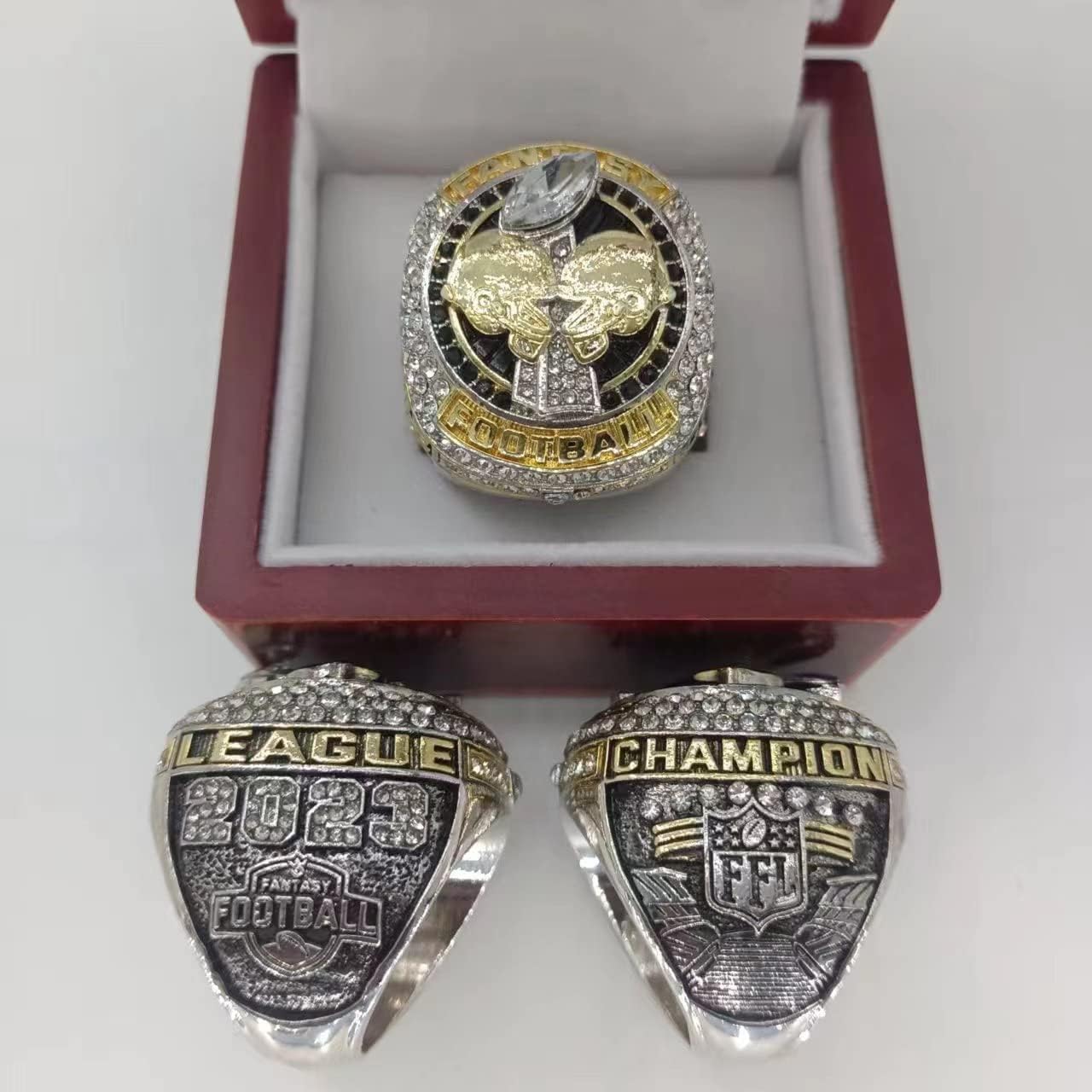2023 Fantasy Football Championship Ring MVP Trophy Prize for Fans Mens' Souvenir Gift