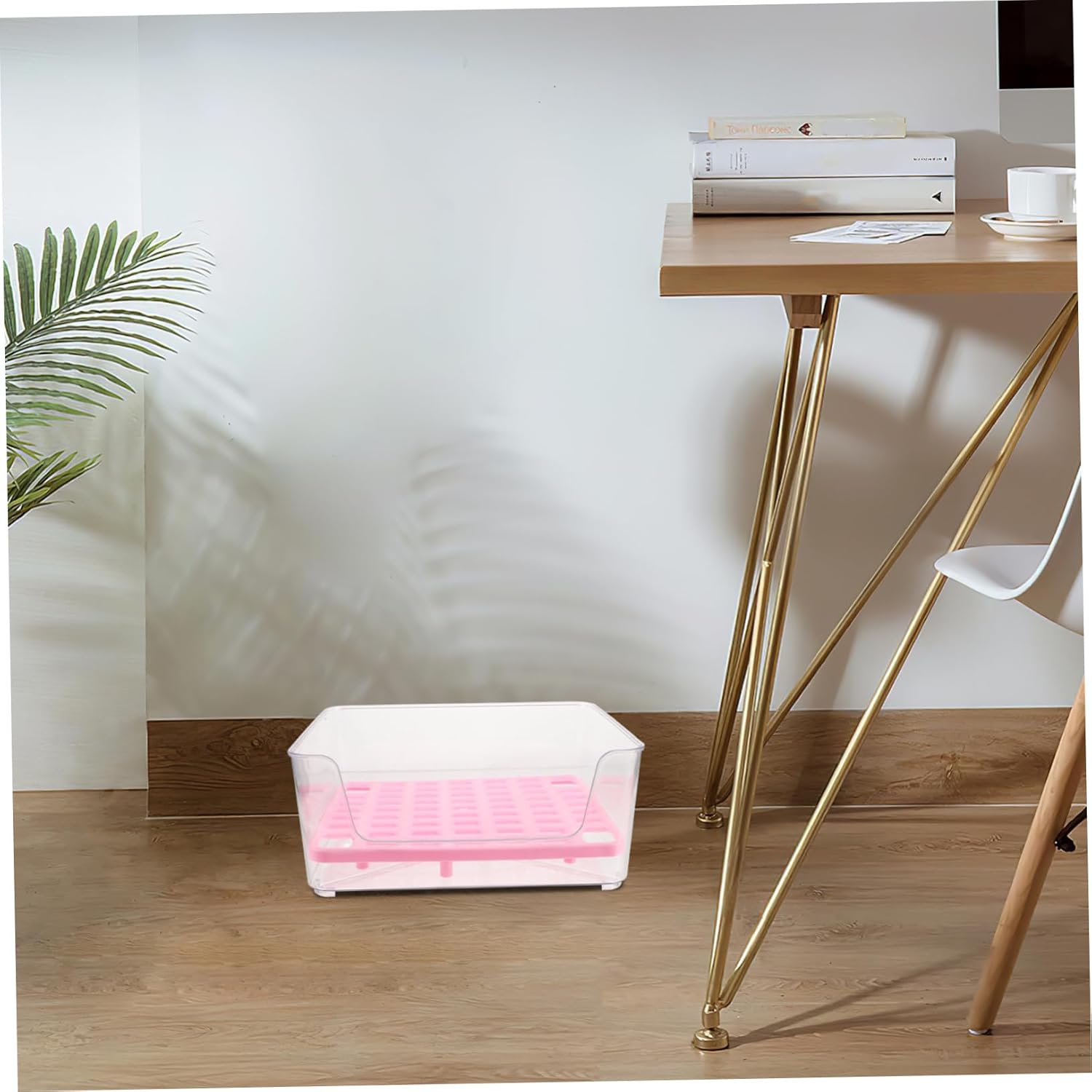 NOLITOY Durable Cat Litter Box with High Sides Wear-Resistant Acrylic Design for Easy Cleanup Portable Medium for Kittens and Dogs for Home and Travel