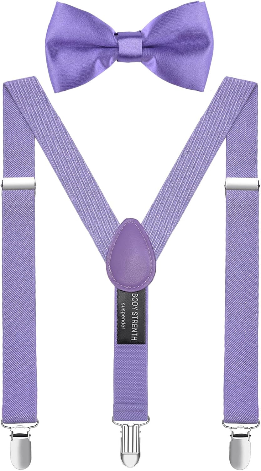 Boys' Men's Suspenders and Bow Tie Set Elastic Adjustable