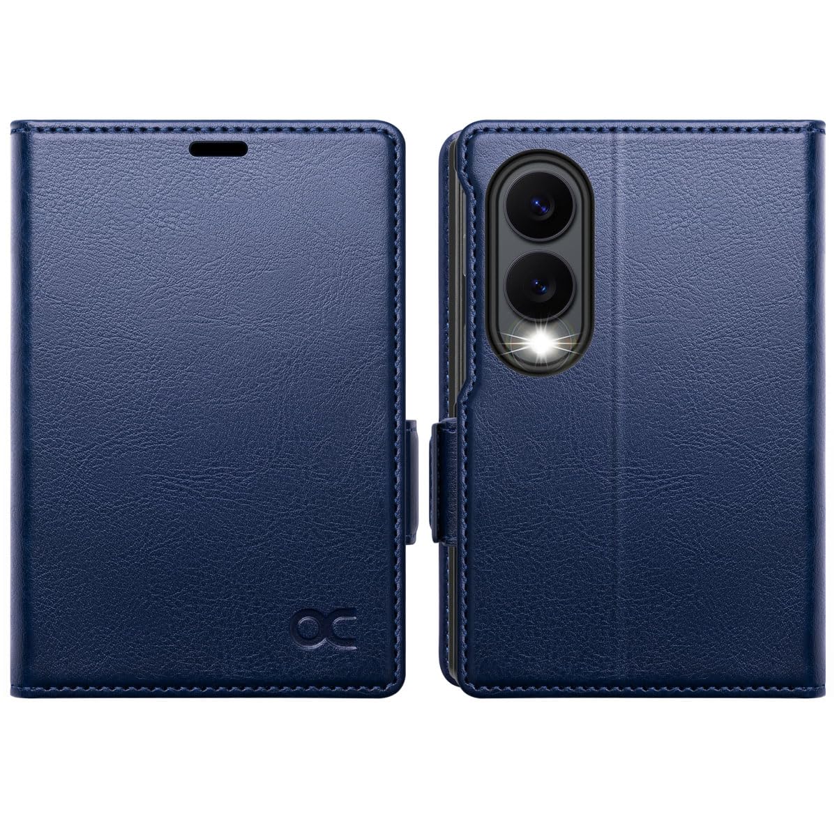 OCASE Lederhülle Kompatibel für Galaxy Z Fold 8 Hülle Blau | Premium PU Leder Stoßfest, mit 3 Kartenfach RFID Blocker Funktion, des Ständers Magnetverschluss Schutzhülle Klapphülle