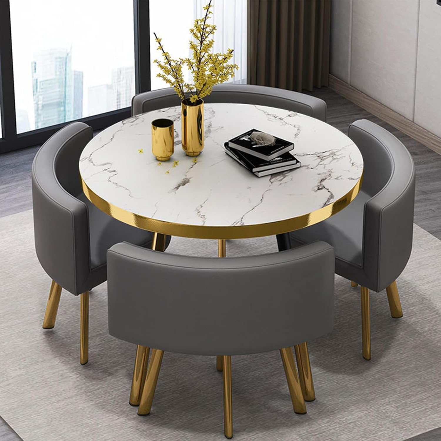 Computer Desk, Vanity Desk, Bedside Tables,Kitchen Desk Set with Upholstered s, Reception Conference Table Combination for Living Room Dining Room(80cm/31.5inch, F)