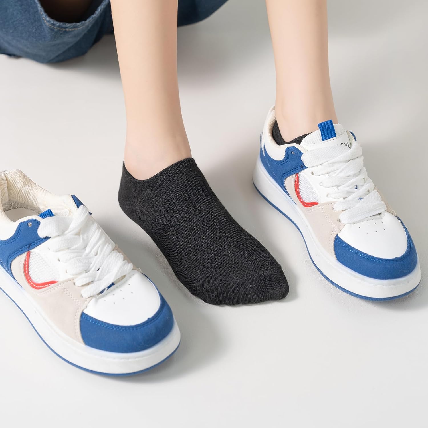 Sunm Boutique No Show Socks Womens Low Cut & Non Slip, Invisible Liner Casual & Formal Socks, Flat Boat Line 3 Pairs - Image 3