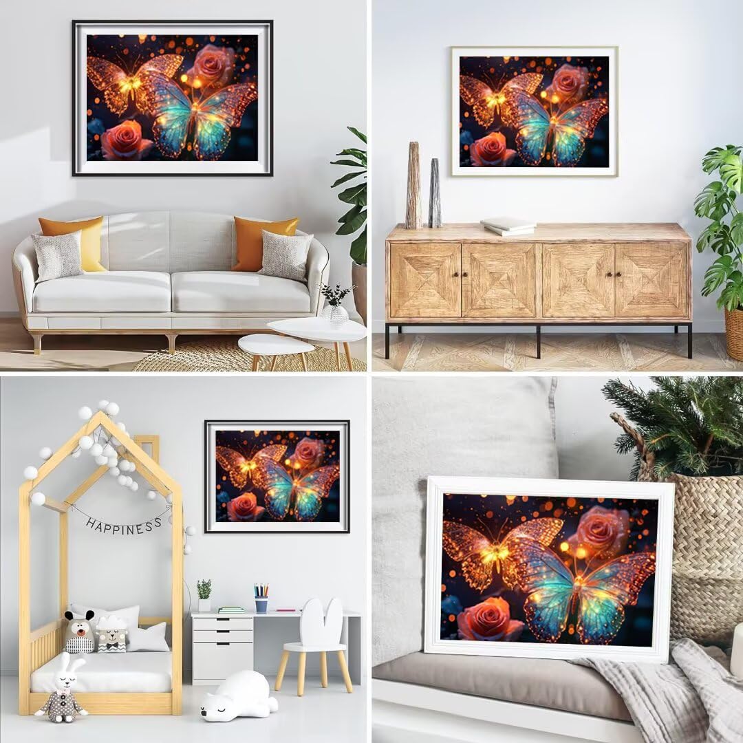 5D motyl diamentowy zestaw do malowania dla dorosłych, DIY zestawy do malowania kwiatów Diament, pełne zestawy artystyczne, kwadratowy kryształ górski haft krzyżykowy malarstwo dla dorosłych