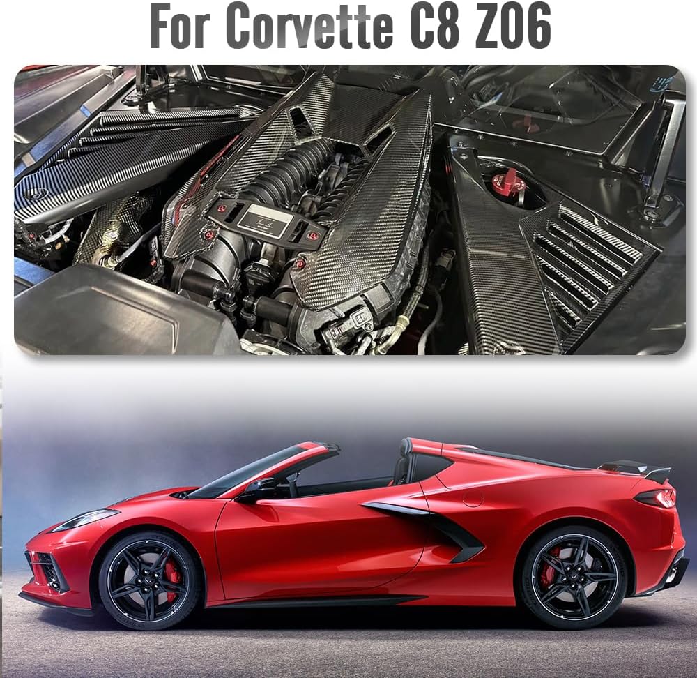 Dry Carbon Fiber Engine Cover for Chevy Corvette C8 Z06 Coupe Only 2023 2024 2025 2026,for C8 Corvette Bonnet Air Intake Outlet Panel