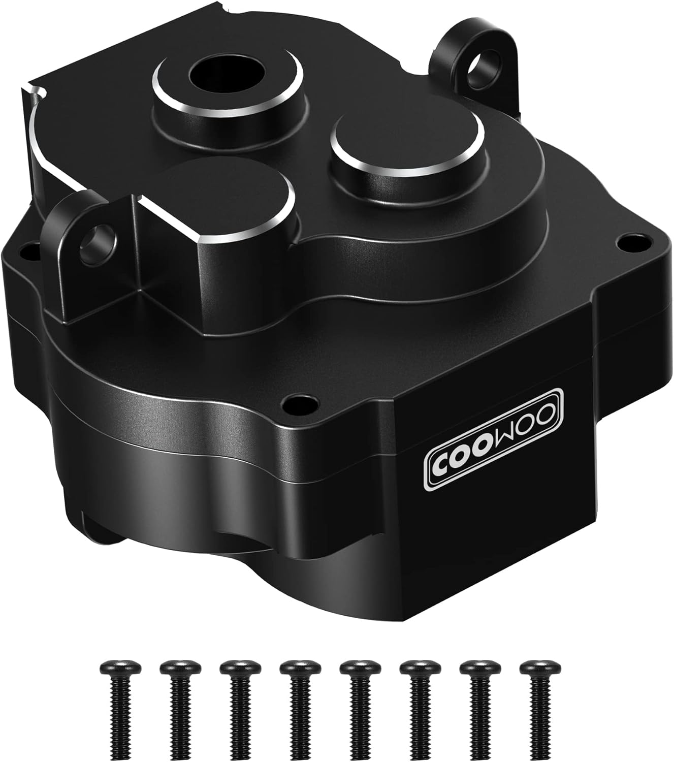 COOWOO RC Gearbox Housing, Aluminum Alloy Transmission Gearbox Case Upgrade Part for Traxxas 1/18 TRX-4M RC Crawler Cars, Black