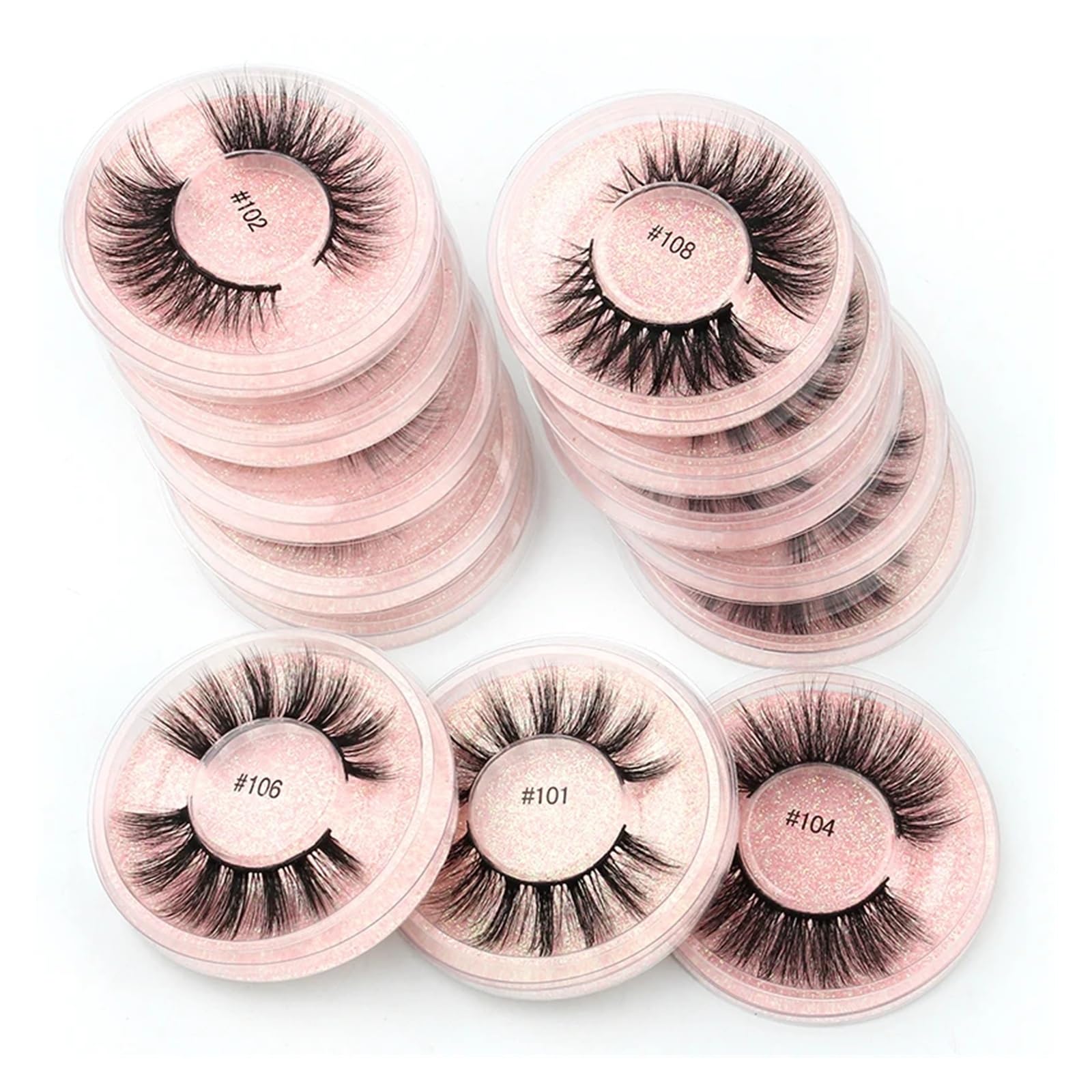 UAMOU Rzęsy 4/50/100 sztuk rzęsy luzem 3D rzęsy z norek makijaż naturalne sztuczne rzęsy delikatne długie Faux Cils maquillaje femme Cheerfully (Color : Mix 60 Pairs)