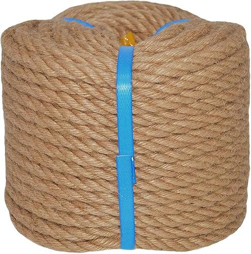 Cuerda de cáñamo 100 natural de yute 38 pulgadas x 165 pies cordel de yute fuerte para manualidades poste de rascar para gatos jardinería decoración