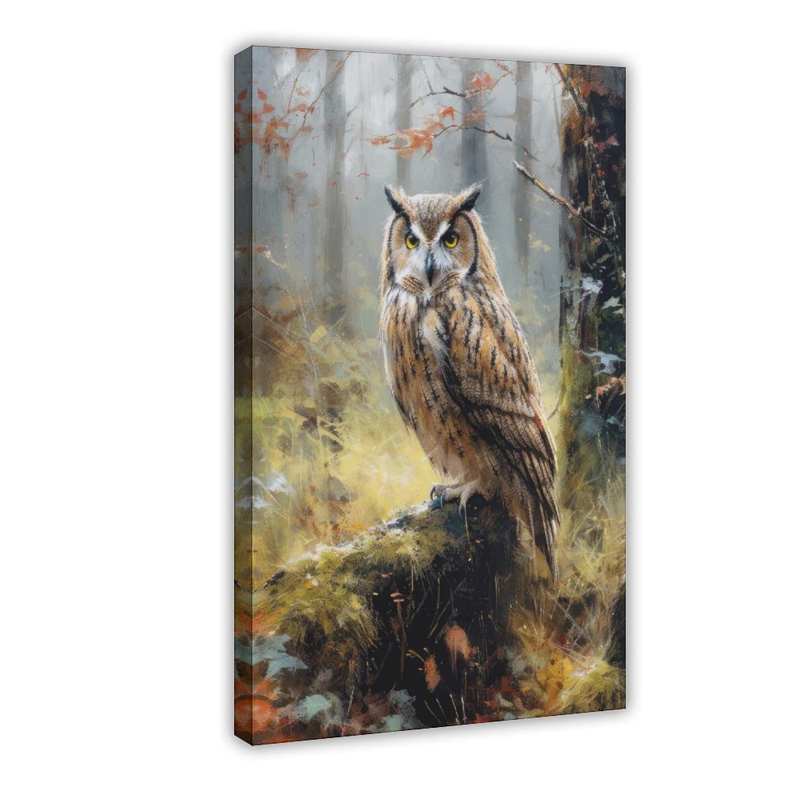 Bareronor Owl Poster Canvas Poster Bedroom Decor Landscape Office Room Decor Gift 24" L X 36" W