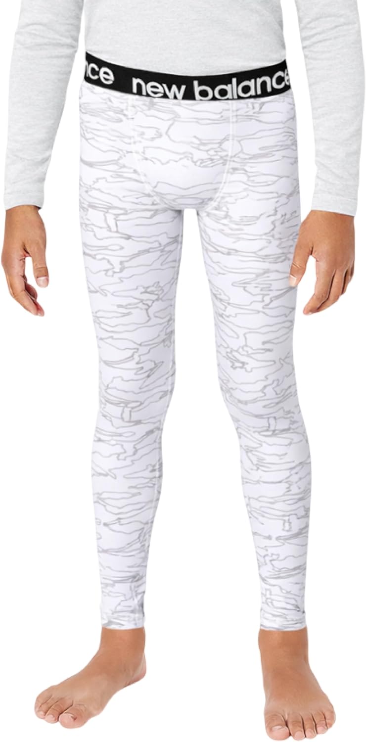 New Balance Boys Base Layer Pants - Insulated Compression Leggings for Boys - Long Johns Thermal Leggings for Cold Weather