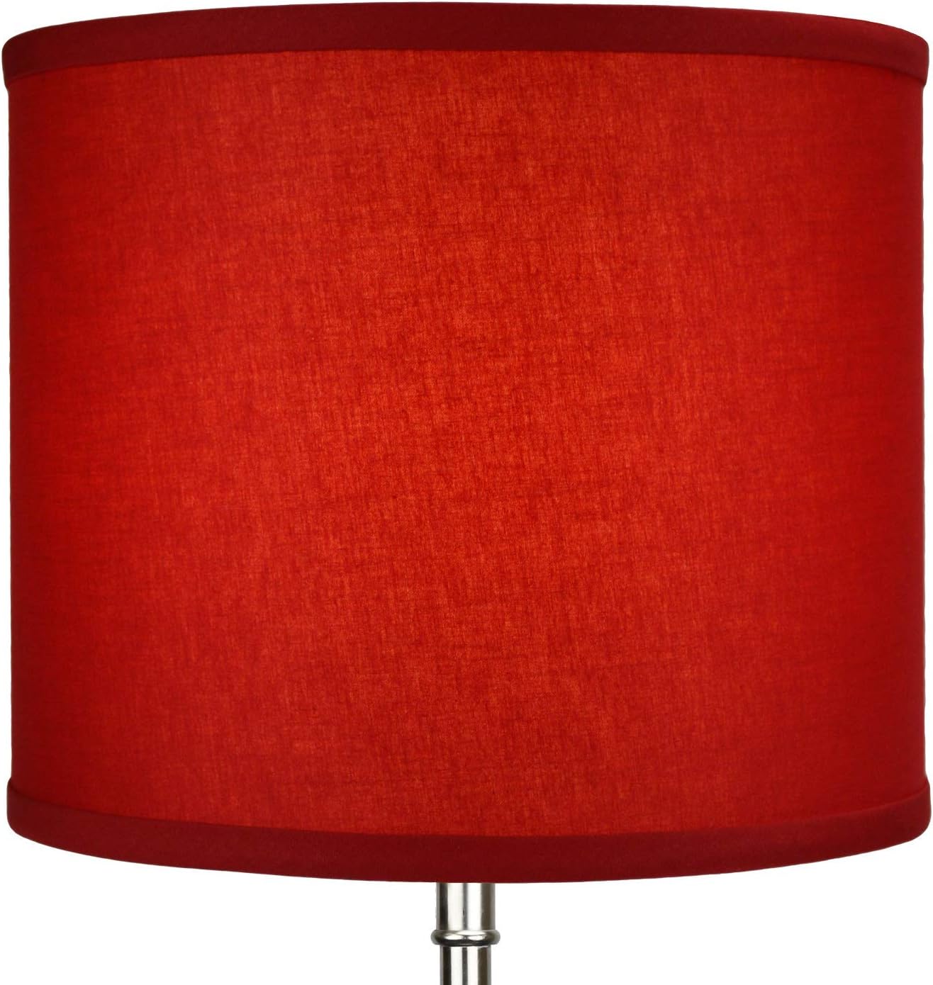 FenchelShades.com 12" Top Diameter x 12" Bottom Diameter 10" Height Fabric Drum Lampshade Spider Attachment (Linen Rich Red)