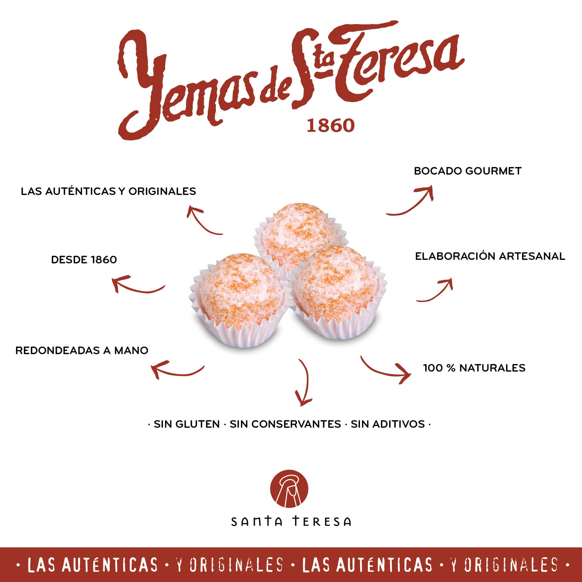 Santa Teresa Pack 3 Cajas Yemas Santa Teresa Ávila Sabor Tradicional Dulce Gourmet 36 Unidades 420 Gr