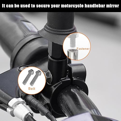 Vista 9 de 2 soportes de montaje en espejo para manillar de motocicleta, abrazadera de montaje de rosca de espejo de aluminio de 7/8 pulgadas, adaptador