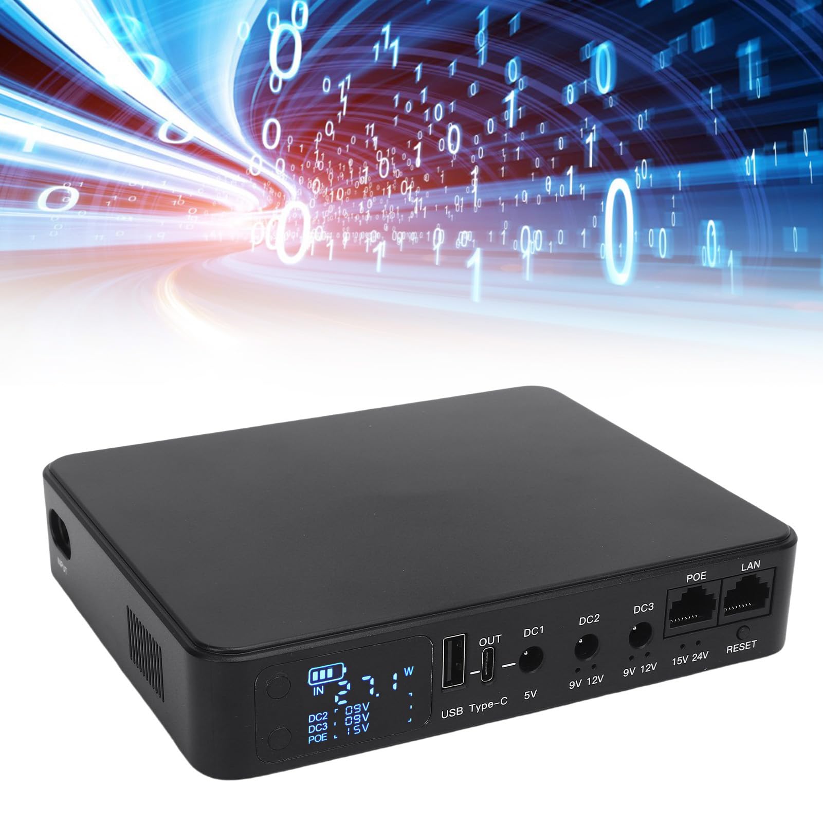 Fuente de Energía UPS, sin Fuente de Alimentación Interrumpida 18000 MAh para Electrodomésticos Cámaras de Seguridad (Enchufe de la UE)