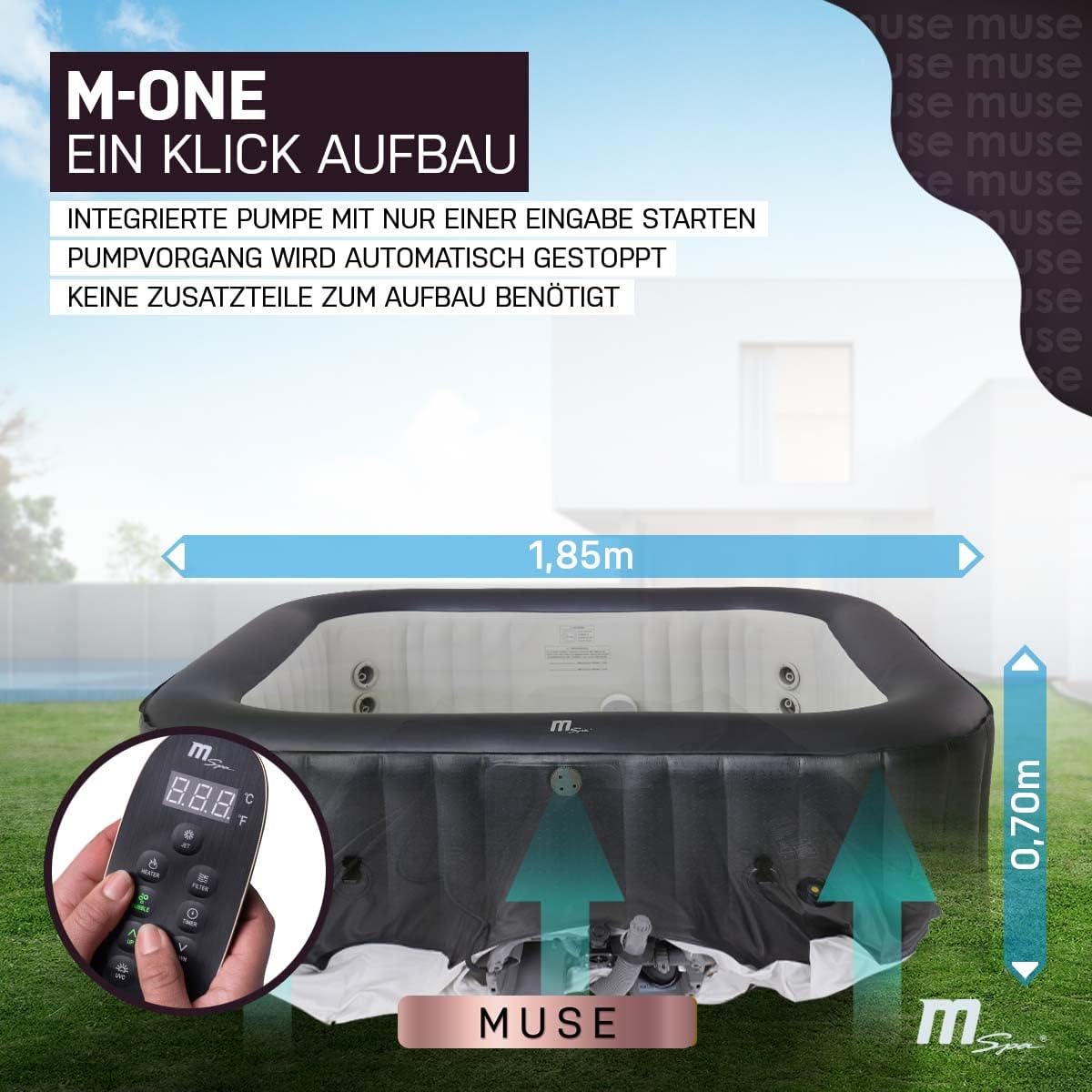 Miweba MSpa Gonflable Outdoor - 125 Jets de Massage + 6 Buses d'hydromassage - 6 Personnes - Certifié TÜV GS - Elite Bliss E-BL06 Edition — vue 4