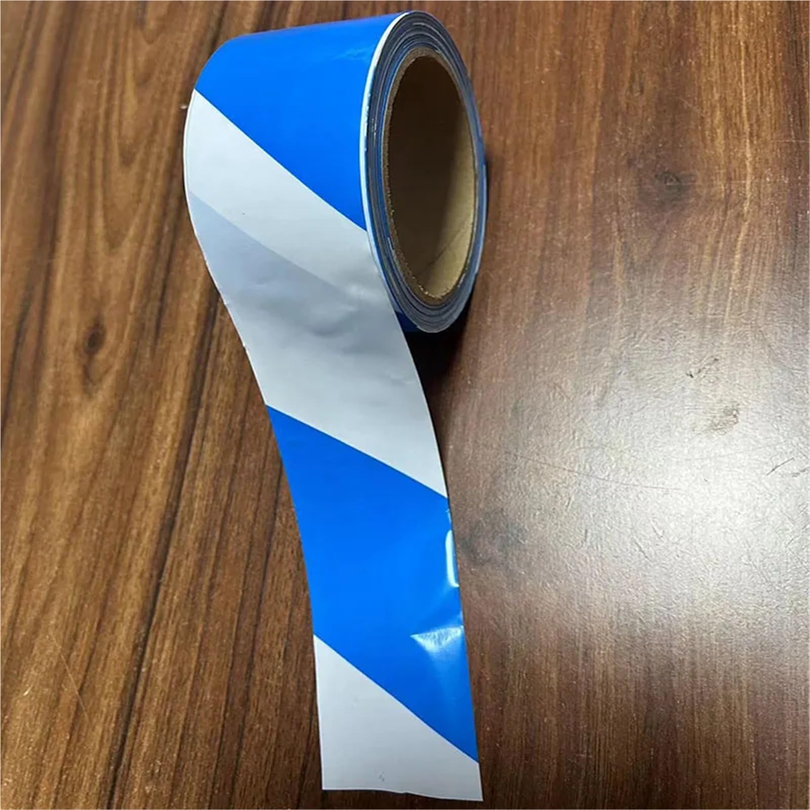 Sicherheitswarnbänder Rot-weiß-gelb-schwarz-blau-weiß gestreiftes Warnband for Warengrund-Gefahrenbereich-Sicherheitswarnung. Keine Viskose(Blue and White,T1.2milxH75mmxL100m)