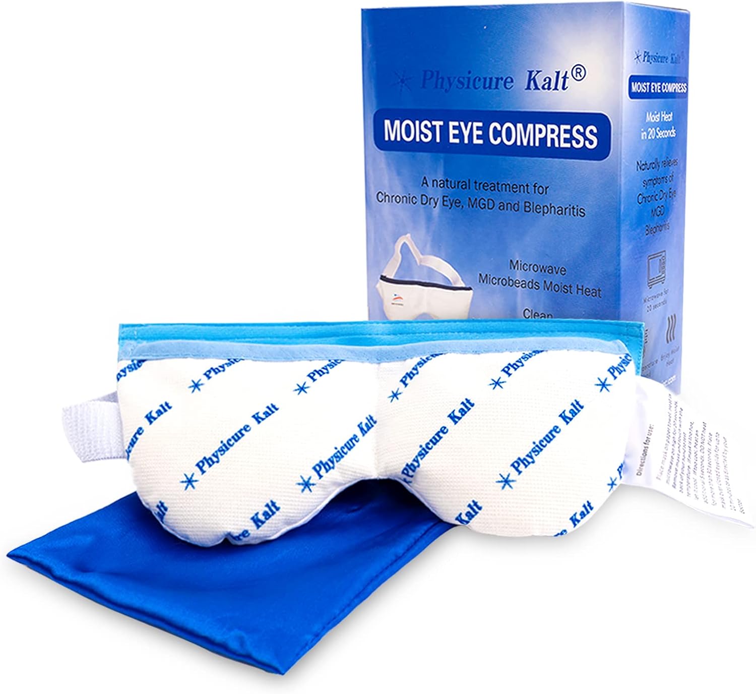 Physicure Kalt Heated Eye Mask | Moist Heat Eye Compress Relief for Dry Eyes, Imitated Eyes, Pink Eyes | Microwave Activated Dry Eye Therapy Mask : Beauty & Personal Care