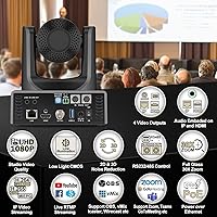 Vista 9 de SMTAV PTZ Camera,30X NDI PTZ Camera with AI Tracking and HDMI/SDI/USB3.0/IP Streaming Outputs for Church,Conference,Events,Teaching