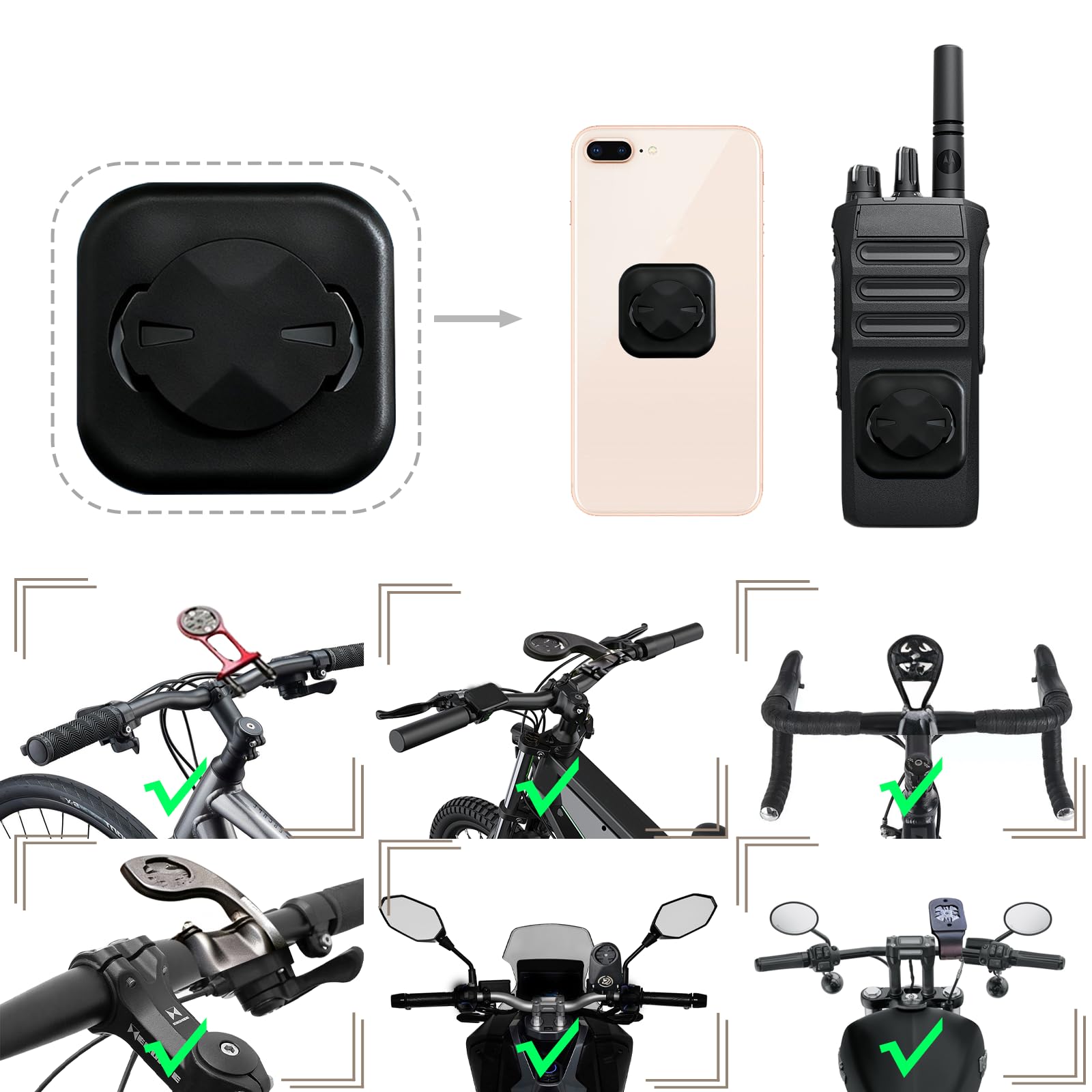 Adaptador de montaje para bicicleta, soporte adhesivo GPS con fuerte pegamento, soporte trasero para computadora de bicicleta, soporte de extensión compatible con diferentes modelos