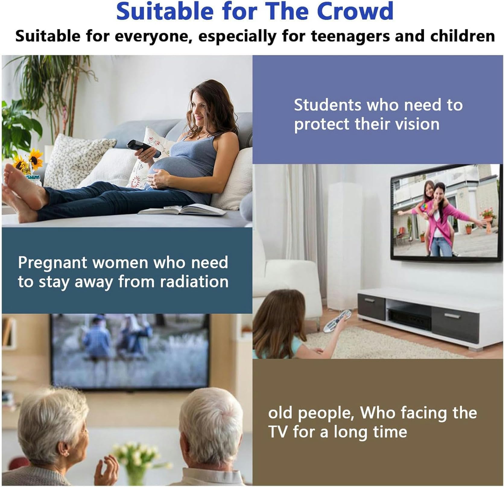 Folia ochronna na ekran telewizora z filtrem anty-niebieskiego światła i antyodblaskowym, kompatybilna z telewizorami panoramicznymi o przekątnej 37"/40"/42"/43，40inch/L875×W483mm