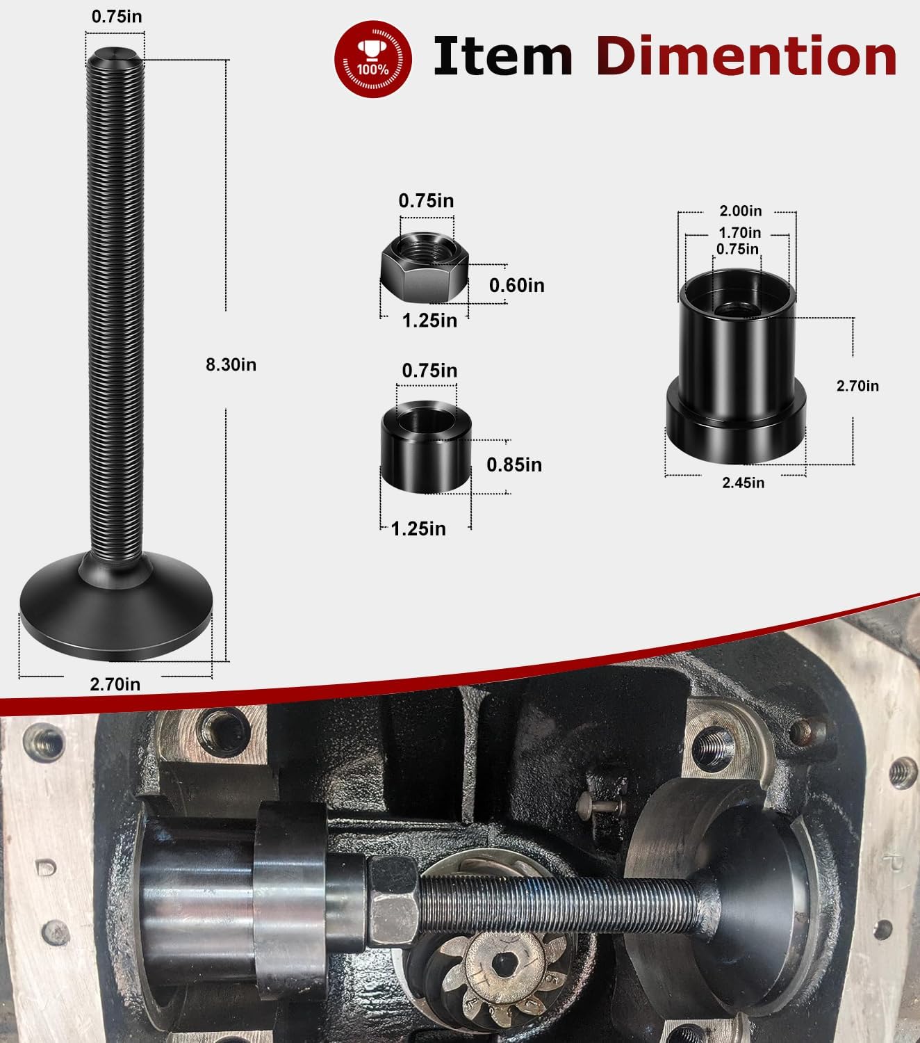 MG21103 Dana 30/44 Front Axle Tube Seal & Inner Axle Side Seal Installation Tool For Jeep Wrangler JK JKU YJ TJ TJL & Cherokee XJ 1984-2018 (Set of 3)