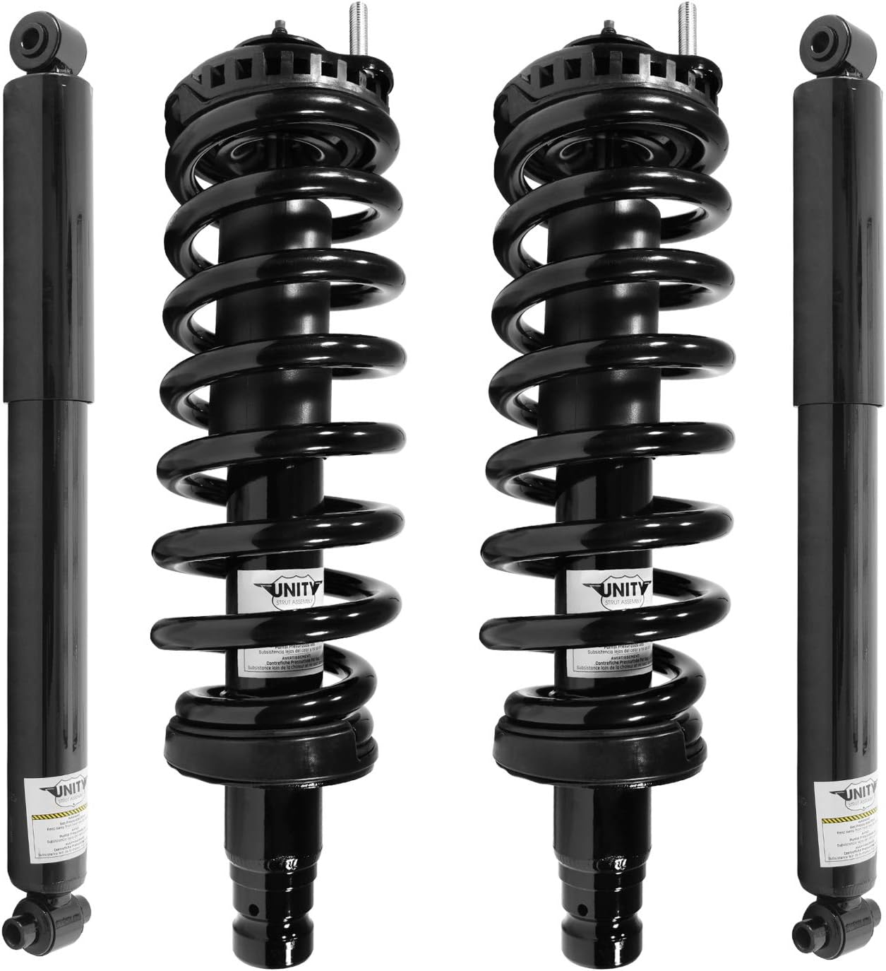 UNITY AUTOMOTIVE 4-11180-251020-001 4 Wheel Complete Strut Assembly with Gas Shock Kit 2004-2007 Buick Rainier