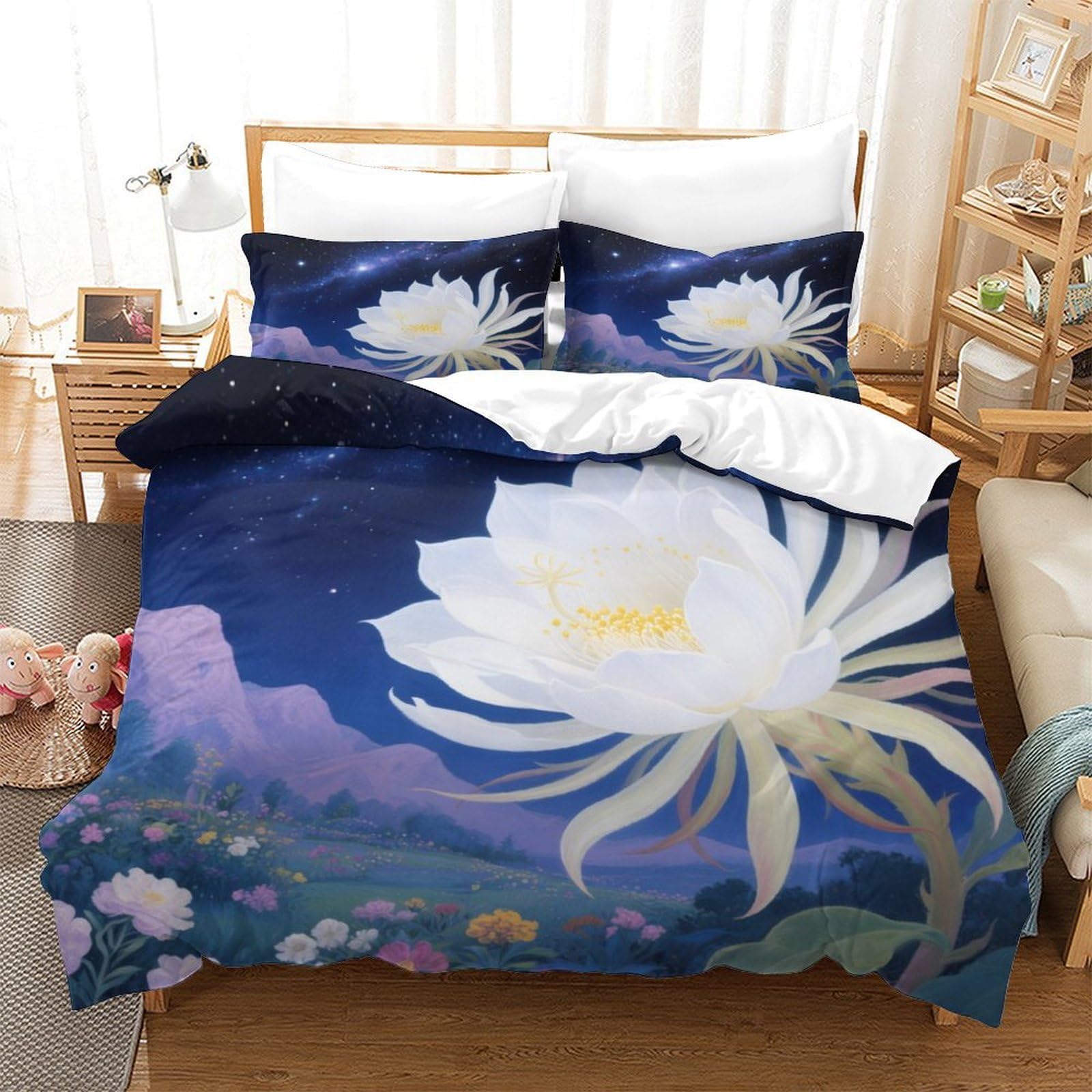 Housse de couette Épiphylle 3D idée cadeau lit fille et garçon