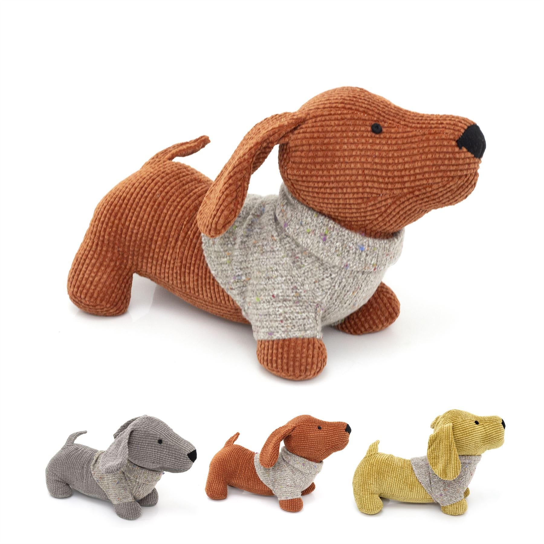 Carousel Home Colour Varies Dachshund Dog Doorstop Puppy Dog Shaped Door Stop | Sausage Dog With Jumper Animal Doorstop | Decorative Weighted Dog Door Stopper - One Supplied
