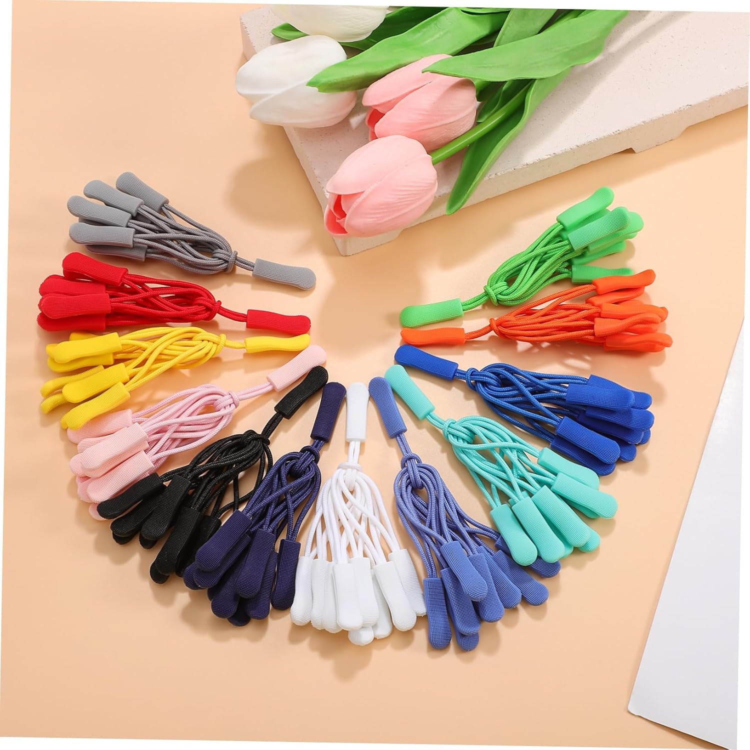 Uonlytech 120pcs TPU Zipper Strong Extension Cords for Clothing Backpacks Luggage for Easy Installation Zipper Pull Replacement