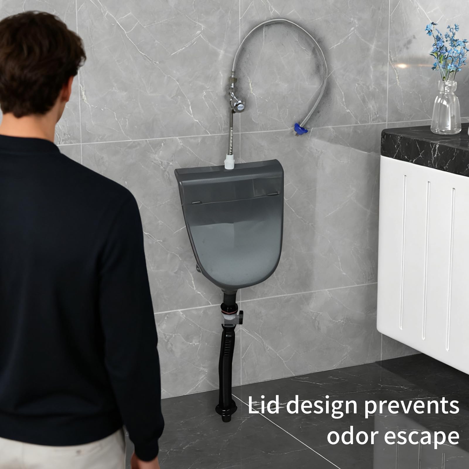 Orinatoio da parete – Moderno apparecchio da bagno in ceramica per case, hotel e uffici, design facile da pulire per l'igiene quotidiana e l'uso pratico del bagno