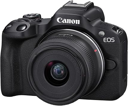 Canon EOS R50 Mirrorless Camera with Canon RF-S 18-45mm f/4.5-6.3 is STM Lens Kit with Canon Shoulder Bag, Black